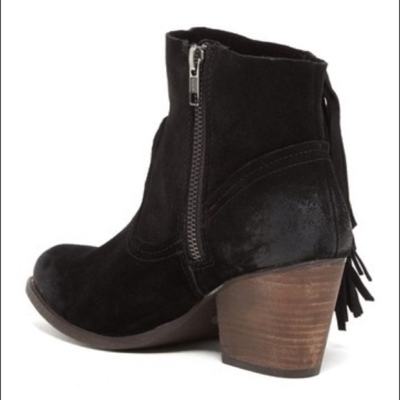 Steve Madden Faulkner Black Fringe Ankle Booties, Size 6 M - Picture 13 of 14